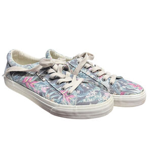 Taos Plim Soul Floral Low Top Sneakers Lace Up Sz 8 Canvas Support Tropical